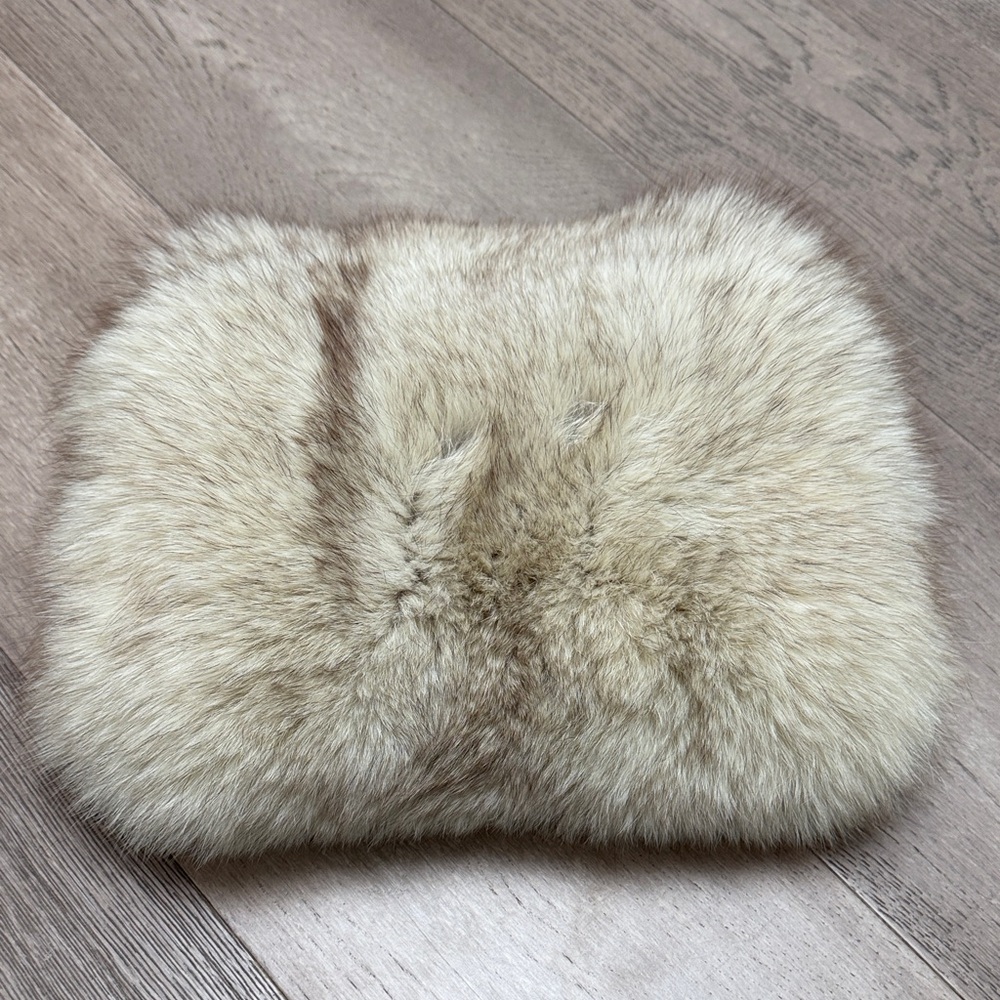 Luxurious Cream Fur Clutch/muff